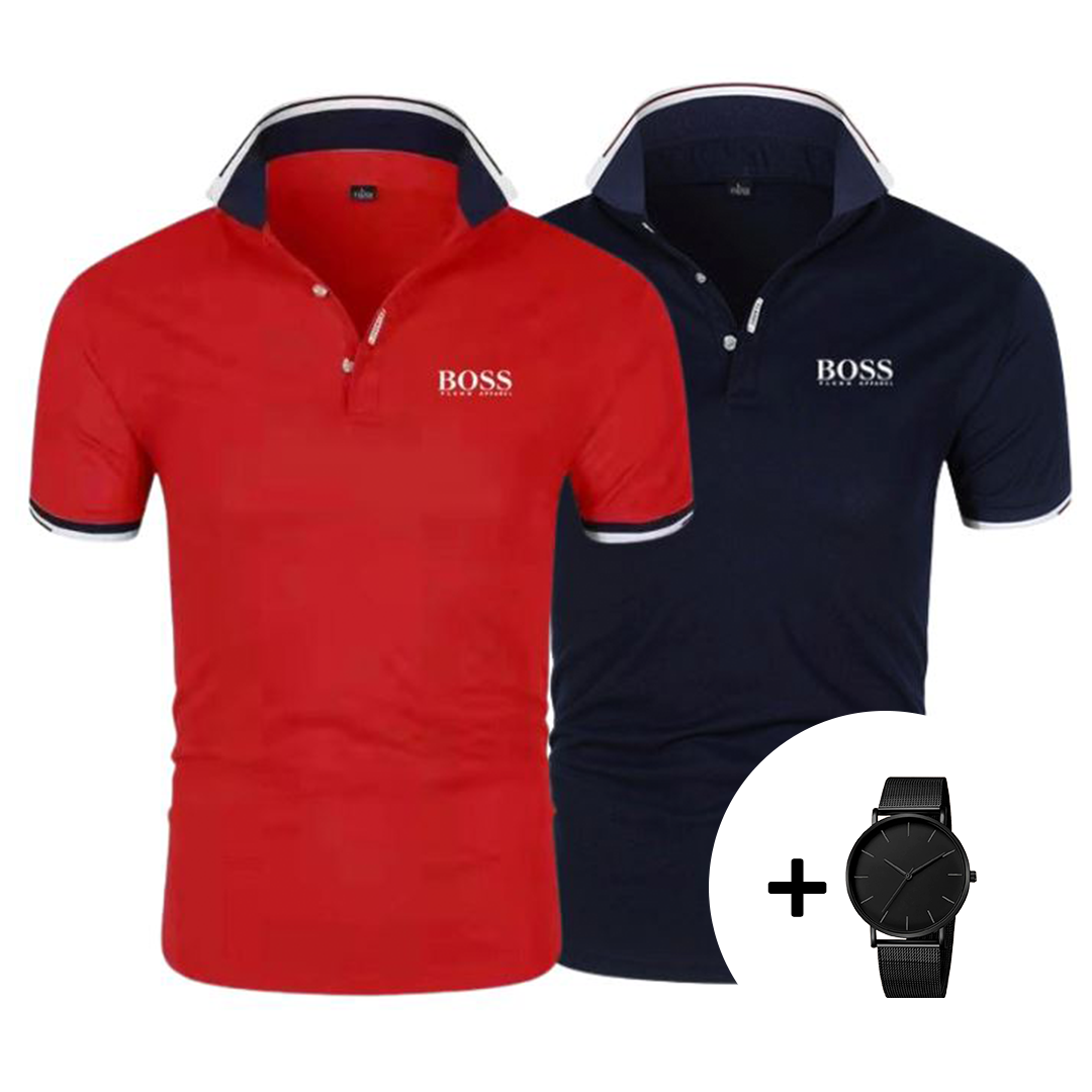 1+1 GRATIS – 2er-Set Premium Poloshirts + Gratis Uhr