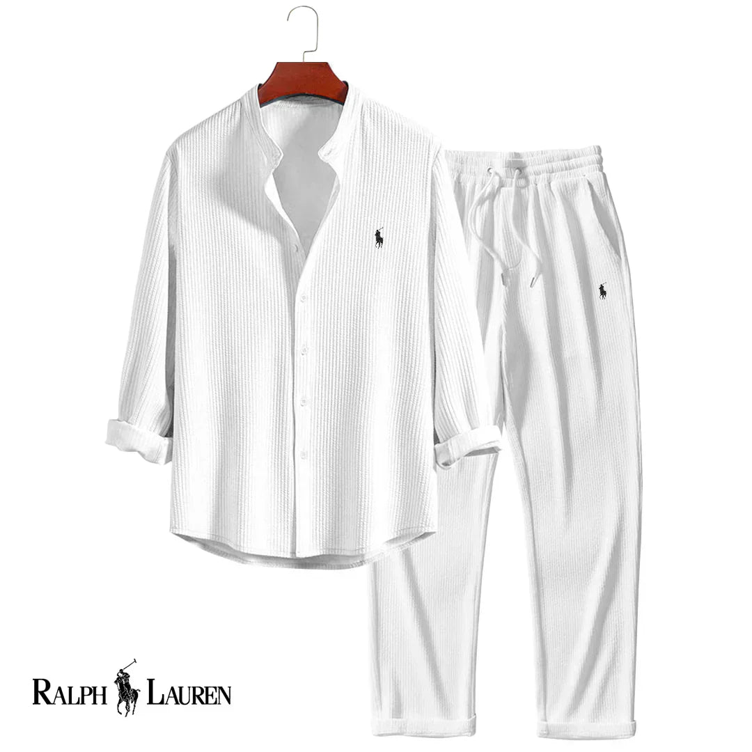 Ꮢalph Ⅼauren | Signature Herren Premium Set | Hemd & Shorts